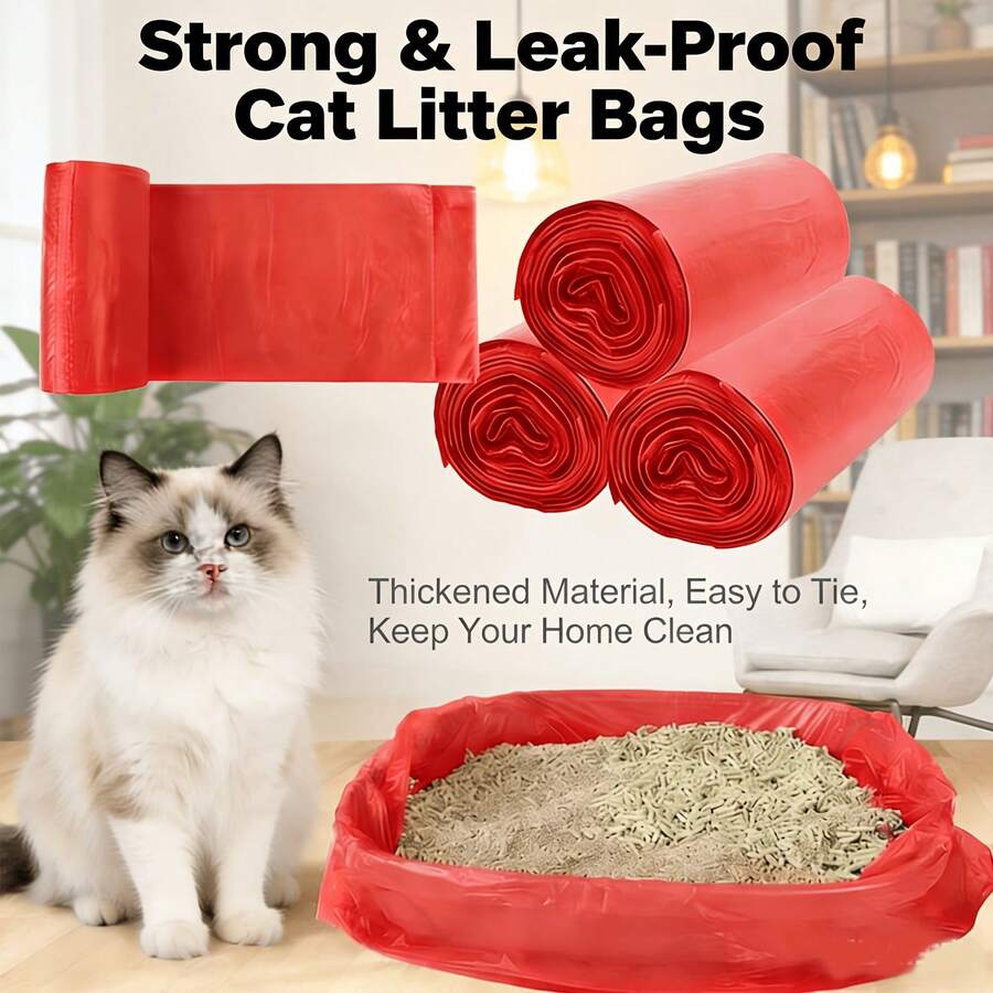 160 cái/80 cái/40 cái/20 cái - 8 cuộn/4 cuộn/2 cuộn/1 cuộn Túi đựng cát vệ sinh cho mèo dùng một lần, dày dặn, bền chắc, chống rò rỉ, túi thay thế khử mùi, vật dụng thiết yếu cho việc vệ sinh thú cưng - Xem 1