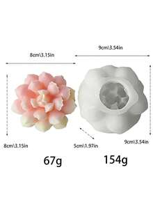 3D多肉植物硅胶蜡烛模具 - DIY蜡烛和肥皂模具，浪漫情人节和母亲节礼物，家居装饰和派对装饰 - 多肉矽膠模具 - 查看 10