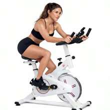 Bicicleta de Spinning Spinx 8kg - Resistencia Ajustable Monitor de Rendimiento y Diseño Ergonómico - Blanco - Ver 1