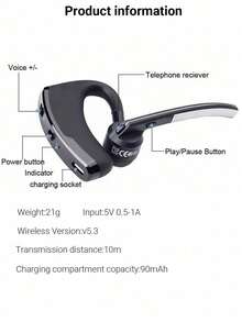 V8 Business Style Csr Stereo Wireless Earphone With Ear-hook - V8 - View 8
