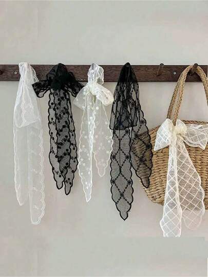 1 chiếc khăn/băng đô/băng thể thao thêu ren thanh lịch, phụ kiện đa năng dành cho nữ, phù hợp cho mọi mùa và mọi dịp.