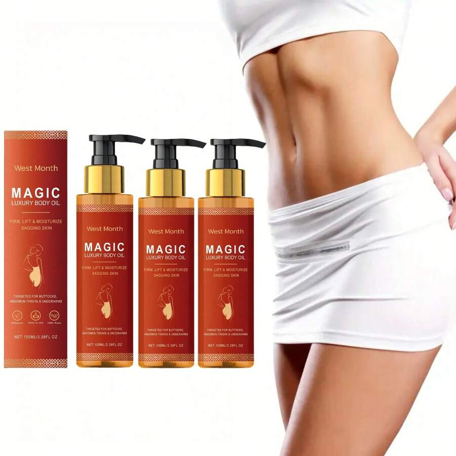 3pcs-Body Massage Oil, Daily Body Relaxation Massage Care Oil For Moisturizing, Firming And Softening The Skin - Hyaluronic Acid - 查看 1