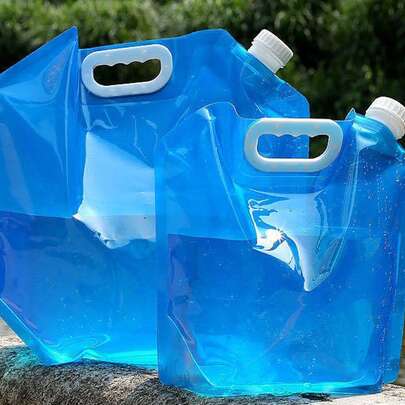 1pc 5-Liter/10-Liter Camping Water Bag, Portable Folding Water Bucket, Large-Capacity Water Container, Portable Folding Water Container With Valve: Perfect For Outdoor Camping, Picnics And Barbecues. Camping Water Storage Bag, Large Capacity, Easy To Carry.