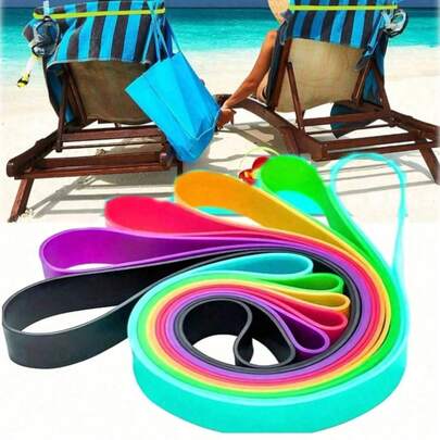 1/2/3/5/10 piezas Bandas de toalla de silicona con almacenamiento para silla de playa, bandas elásticas para silla de playa a prueba de viento, bandas coloridas para sujetar toallas de playa, sujetadores de toalla de playa para piscina y crucero, accesorios de verano, viaje, vacaciones, decoración de baño (color aleatorio)