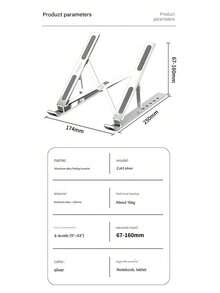 Lenovo ZJA3 Gaming Laptop Stand, Non-Slip Silicone Pad, Compatible With Ultrabook/Gaming Laptop, Portable Foldable Design, Infinite Height Adjustment - View 5