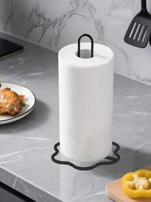 金属纸巾架，无需钻孔，可放置于台面，适用于标准尺寸和大尺寸卷纸，节省空间，桌面收纳架，坚固耐用，男女通用，适用于厨房台面、吧台、浴室和餐桌，纸巾盒，浴室装饰，厨房必备，浴室配件，房间装饰 - 黑色 - 查看 9