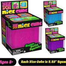 Colorful Solid Cube Squishy Toys, Firm Squeeze Squishies, Portable Squishy Fidget Cube For Desk Decor & Gift - 紫色 - 查看 2