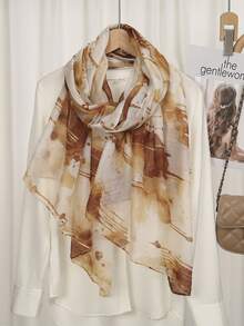 1pc Fashionable Versatile Lightweight Scarf, Breathable Printed Balinese Chiffon Shawl/Headscarf For Women, Spring/Summer - Multicolor - View 16