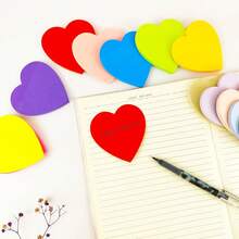 1/6/12/18pcs/540sheets Cute Heart-Shaped Sticky Notes - Strong Adhesive Stickers, Residue-Free Removal, Color-Coded Heart-Shaped Memo Pads (Leak-Proof), Student Supplies, Suitable For Journals, Planners, Notes, Scrapbooks - School And Office Supplies - Love - View 6