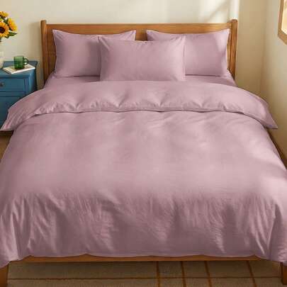 2/3 ชิ้น ปลอกผ้านวม, ชุดเครื่องนอน, ปลอกผ้านวมสีพื้นเป็นมิตรกับผิว, ปลอกผ้านวม สไตล์เรียบง่าย, ชุดเครื่องนอนนุ่มสบายสำหรับห้องนอน, มีซิปปิดและสายรัดมุม, ปลอกผ้านวมไมโครไฟเบอร์ซักได้, ระบายอากาศได้ดี, น้ำหนักเบาและนุ่มลื่น, เหมาะสำหรับทุกฤดู, สำหรับเตียงคู่/ควีน/คิง, ปลอกผ้านวม 1 ชิ้นและปลอกหมอน 2/1 ชิ้น, ซักเครื่องได้, ของตกแต่งห้อง, ของตกแต่งห้องนอน