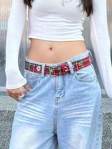 Casual Cute Floral Hollow Design Women's Belt - Red - View 6