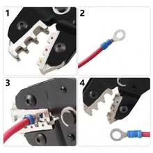 Bộ kìm bấm dây SN-02C kèm 280 đầu nối điện cách điện, bộ dụng cụ bấm dây có cơ chế bánh răng cho dây dẫn 0.5-2.5mm²/24-14AWG - SN02C+280PCS - Xem 8