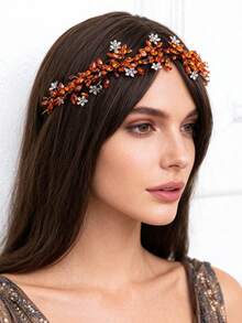 1 chiếc băng đô cài tóc đính pha lê cho cô dâu, phụ kiện tóc hoàng gia thủ công dành cho tiệc cưới. - Nhiều màu - Xem 4