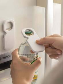 1/2pcs Multi-Function Bottle Opener Magnetic Refrigerator Sticker, Can Opener, Stainless Steel Jar Lid Remover - A - View 4