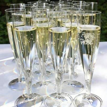 1-50 stuks herbruikbare transparante champagneglazen, cocktailglazen van 130 ml, geschikt voor feesten, bruiloften en grote vieringen.