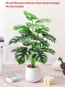 Cây giả cỡ lớn 65cm/40cm, cây Monstera sống động như thật, lá cọ bằng nhựa với kết cấu chân thực, lá Monstera xanh mướt, cành đứng trên sàn, không bao gồm chậu, 18 lá đầy đủ, cây chuối giả nhiệt đới, cây xanh trang trí trong nhà và ngoài trời. - Nhiều màu - Xem 10