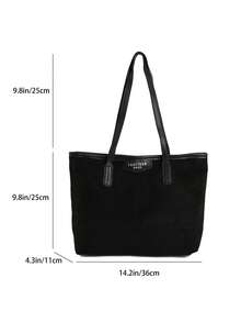 Bolso de mano de gran capacidad para mujer, nueva bolsa de hombro versátil y de moda para ir al trabajo - Negro - Ver 2