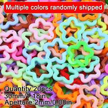 20pcs Cute Colorful Flower, Star, Pentagram, Bell Keychain DIY Accessories, Candy Color Pendants - Hollow Out Five-pointed Star - View 14
