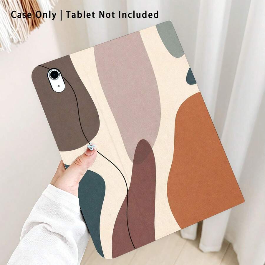 1pc Abstract Pattern Flip Cover Tablet Protective Case With Pen Slot, Compatible With Samsung A9/A9+/S9/S9FE/A11/A11+/S11/S10 FE/S10 FE+/S10 Lite, A16 2025, Air 11/13, M3 2025, Mini 7 A17, Pro 2024, Air 11/13, M2 2024, Pro 11/13, M4 2024, Pro 12.9, 7/8/9 Gen, 10.2, 10 Gen, 10.9, Air 4/5/6/7/8, 10.9, Pro 11, 4/5/6 Gen, Mini 6, Se 11, Honor, Matepad Se 11, - Multicolor - View 1