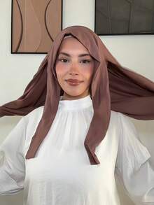 1 chiếc khăn trùm đầu Hijab buộc dây phía sau, chất liệu jersey mềm mại, thoáng khí, chống xù lông – Khăn trùm đầu thoải mái hàng ngày cho mọi mùa, dễ mặc và tạo kiểu, thích hợp cho bãi biển và kỳ nghỉ. - Nhiều màu - Xem 3