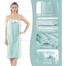 1 Set Albornoz de secado rápido y suave, toalla de baño súper absorbente y de secado rápido, adecuada para baño, spa, dormitorio, hogar y viaje - Verde - Ver 8