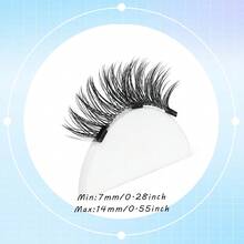 1 Pair Magnetic False Eyelashes Set, With Storage Box, Reusable, No Glue Needed, Magnetic Adsorption, Natural Crossed Lashes, Thick & Curly, Suitable For Party, Cartoon Style Lashes, Suitable For Repeated Use - Black - View 5