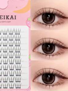 LIMEIKAI 60 Clusters False Eyelashes - Natural Soft Fluffy Look, Lightweight Everyday & Party Lashes, Easy Application, Beginner Friendly Lashes, Cat Paw Design Lashes, Comfortable Lash Clusters - View 2