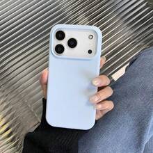 Ốp lưng bảo vệ toàn thân 3 lớp bằng silicon lỏng mềm mại cho iPhone 17, 17 Air, 17 Pro, 17 Pro Max, chống sốc, chống trầy xước, lớp lót microfiber, tương thích với iPhone 13, 11, 16 Pro Max, 15, 14 Plus, 12 Mini, XS Max, 7, 8 Plus - Bầu trời xanh mới - Xem 2