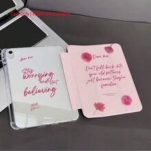 Rosa Rosen Muster Schutzhülle für Tablet - Geeignet für Liebhaber des süßen Stils und Modebegeisterte, aus weichem TPU-Material mit Stiftfach, kompatibel mit iPad 10. Generation 10,9 Zoll 2022/Air 13(M3 2025)/Air 11(M3 2025), kompatibel mit Samsung und anderen - Verschiedenfarbig - Übersicht 7