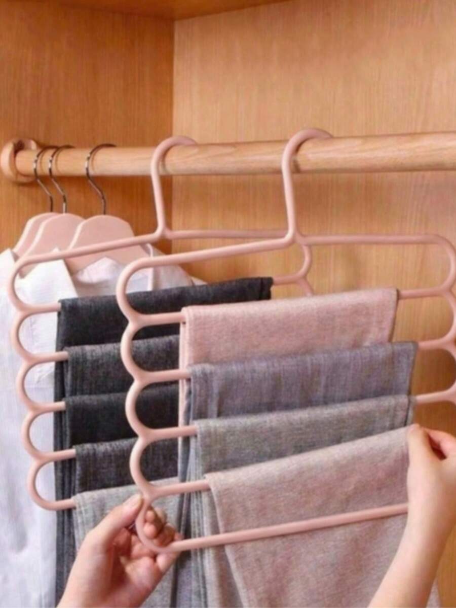 Bộ 4/6 móc treo khăn đa năng 5 tầng bằng nhựa | Móc treo quần áo chắc chắn | Giá đựng khăn và cà vạt cho tủ quần áo - Nhiều màu - Xem 1