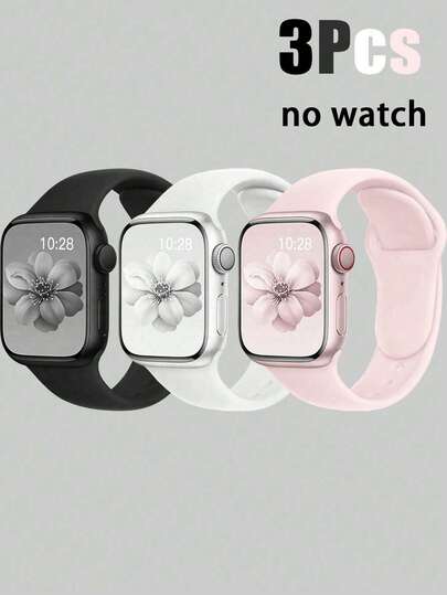 1pc Soft Waterproof Silicone Sport Hidden Clasp Watch Band, Compatible With Series Ultra/10/9/8/7/6/SE/5/4/3, Fashionable & Comfortable, Easy To Replace, Suitable For Men And Women