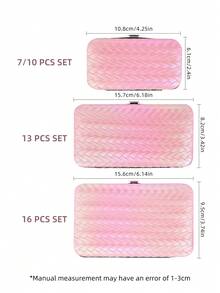 2/7/10/16pcs Professional Manicure Set, Pedicure Set, Nail Clipper Set, Luxury Travel Case Included, Suitable For Friends & Family, Pink Ladies Version - Pink - View 7
