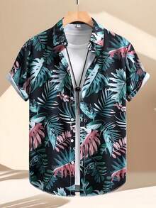 Summer Hawaiian Floral Short Sleeve Polo For Men - A508D-AL23667 - 查看 3