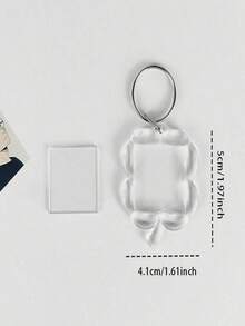 5个空白相框钥匙扣透明亚克力钥匙圈插入照片分体钥匙吊坠DIY钥匙架情侣周年纪念礼物 - A - 查看 9