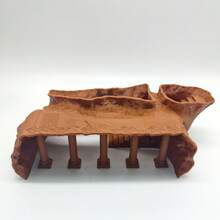 Roman Column Palace Shaped Aquarium Decor Cave, Brown - E - View 7