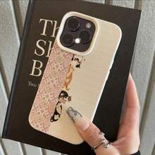 Ốp lưng điện thoại hình mèo nằm trên tường bằng chất liệu TPU, họa tiết hoa và gạch, tương thích với iPhone 17 Pro Max/17/16 Pro Max/15/13/12/11, S20 FE/A15/S24/A55, Note 11/Note 12/Note 13 Pro, bảo vệ điện thoại toàn diện, chống rơi vỡ, mềm mại. - trắng - Xem 2