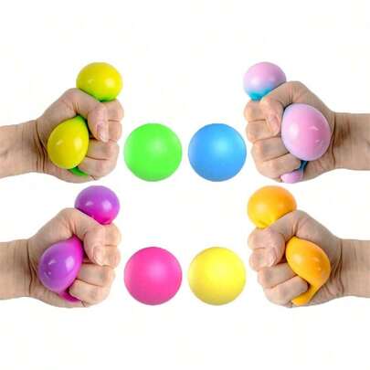 1/3/4pcs Random Color Squeeze Sensory Balls, Stress Relief Toys Suitable For Teens, Kids And Adults, Can Be Used As Christmas Stocking Stuffers Or Party Favors
