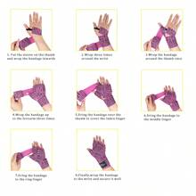 HUSHANYING Băng quấn tay kiểu vằn ngựa dài 5m/196in, 3m/118in, băng co giãn một phần - Hỗ trợ cổ tay khi Muay Thai, Taekwondo. - Trắng vằn - Xem 8