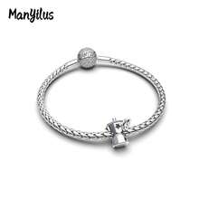 Bộ mặt dây chuyền hình trái tim bằng bạc Sterling 925 Manyilus, thiết kế hình ổ khóa, chìa khóa, cà phê, đính đá Cubic Zirconia, phù hợp với vòng tay và dây chuyền nguyên bản, món quà trang sức DIY lãng mạn dành cho phụ nữ. - Nhiều màu - Xem 7