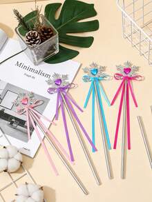 Đũa phép thần kỳ hình trái tim bông tuyết đính đá lấp lánh, kiểu công chúa băng giá dành cho nữ, phụ kiện trang phục dự tiệc sinh nhật. - Nhiều màu - Xem 4