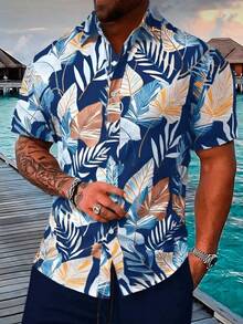 Summer Hawaiian Floral Short Sleeve Polo For Men - A508D-AL23650 - 查看 3