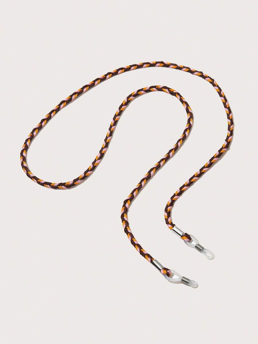 1条女士针织眼镜链，节日必备时尚眼镜链，老花镜挂链，时尚眼镜挂绳防丢链 - 彩色 - 查看 1