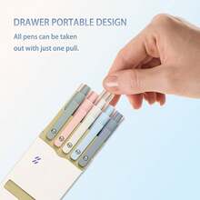 Morandi Pastel Retractable Gel Pens, 5-Pack Black Ink Smooth Writing Pens For School, Office & Journaling - Sets - View 5