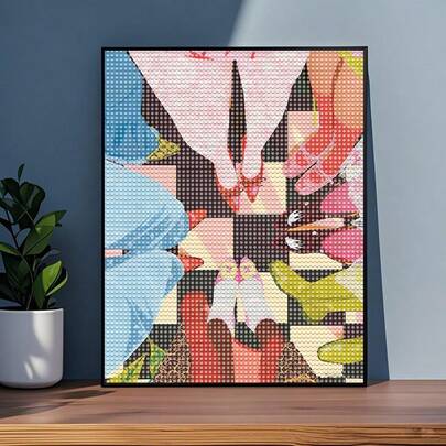 1幅5D DIY钻石画 - “棋盘格上的时尚鞋履派对” - 多尺寸马赛克全钻圆形亚克力钻石艺术DIY套装，适用于家居和办公室桌面装饰、桌面摆设和墙面装饰，客厅、卧室、书房的理想家居装饰礼品，适合成人初学者和手工爱好者，手工礼品创意，非常适合家庭聚会、生日派对和各种节日。