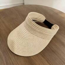 1pc Women's Fashionable Rollable & Foldable Wide Brim Straw Hat, Summer Beach Sun Hat,Vacation - Multicolor - View 10
