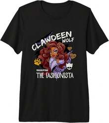 Alumni - Clawdeen Wolf The Fashionista Premium Tri-Blend T-Shirt  Street-Style Printed Short-Sleeved T-Shirt, Suitable For School And Casual Summer Wear, Unisex. - 黑色 - 查看 7