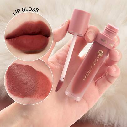 YOUNG VISION 1pc Matte Velvet Liquid Lipstick, Smudge-Proof, Long-Lasting, Waterproof, Sweat-Resistant, Smooth Application, Versatile Daily Wear, Multi-Color Options, Suitable For Work, School, Commute, Create Gradient Lip Look, European And American Makeup