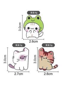 QIHOO 1PC Cute Cartoon Cat & Frog Enamel Pins Kawaii Animal Self-Care Badges Metal Brooches Fashion Lapel Badge Backpack Clothes Jewelry Bag Pins Imperdible Graduation Gift - Multicolor - View 6