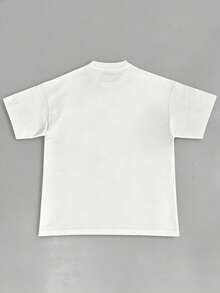 Strevion OBM Men X TOM & JERRY 男士简约汤姆和杰瑞乒乓球印花圆领短袖T恤，夏季款 - 白色 - 查看 2