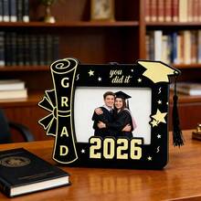 1/2pcs 3D Wooden 2026 Graduation Themed Photo Frame Decor, Graduation Gift, Graduation Cap Wooden Frame With Inspirational Quote, Suitable For Graduation Photos, Perfect For Graduation Party Decoration And Commemorative Gift - Picture Frame - View 8
